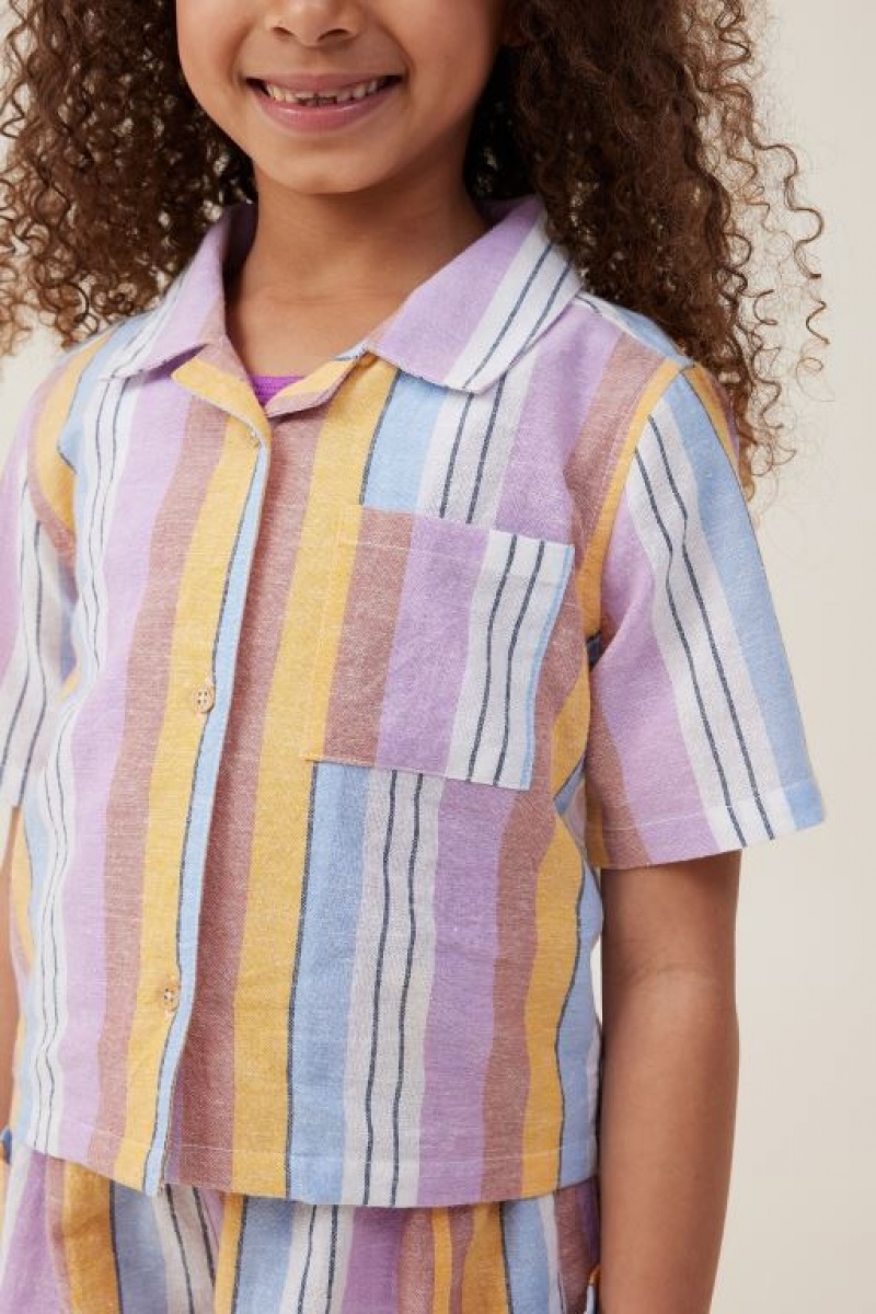 Cotton On Paisley Resort Shirt Girls' T Shirts Stripes | kG9U65UIcqI