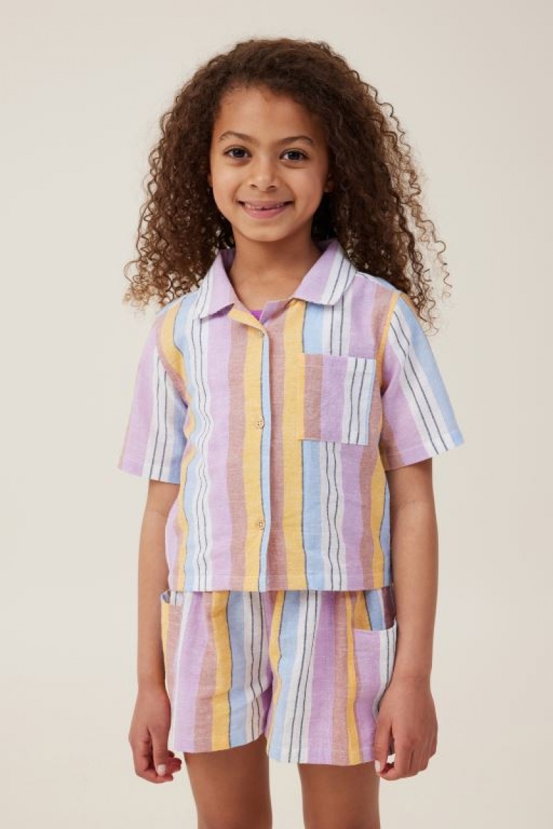 Cotton On Paisley Resort Shirt Girls\' T Shirts Stripes | kG9U65UIcqI