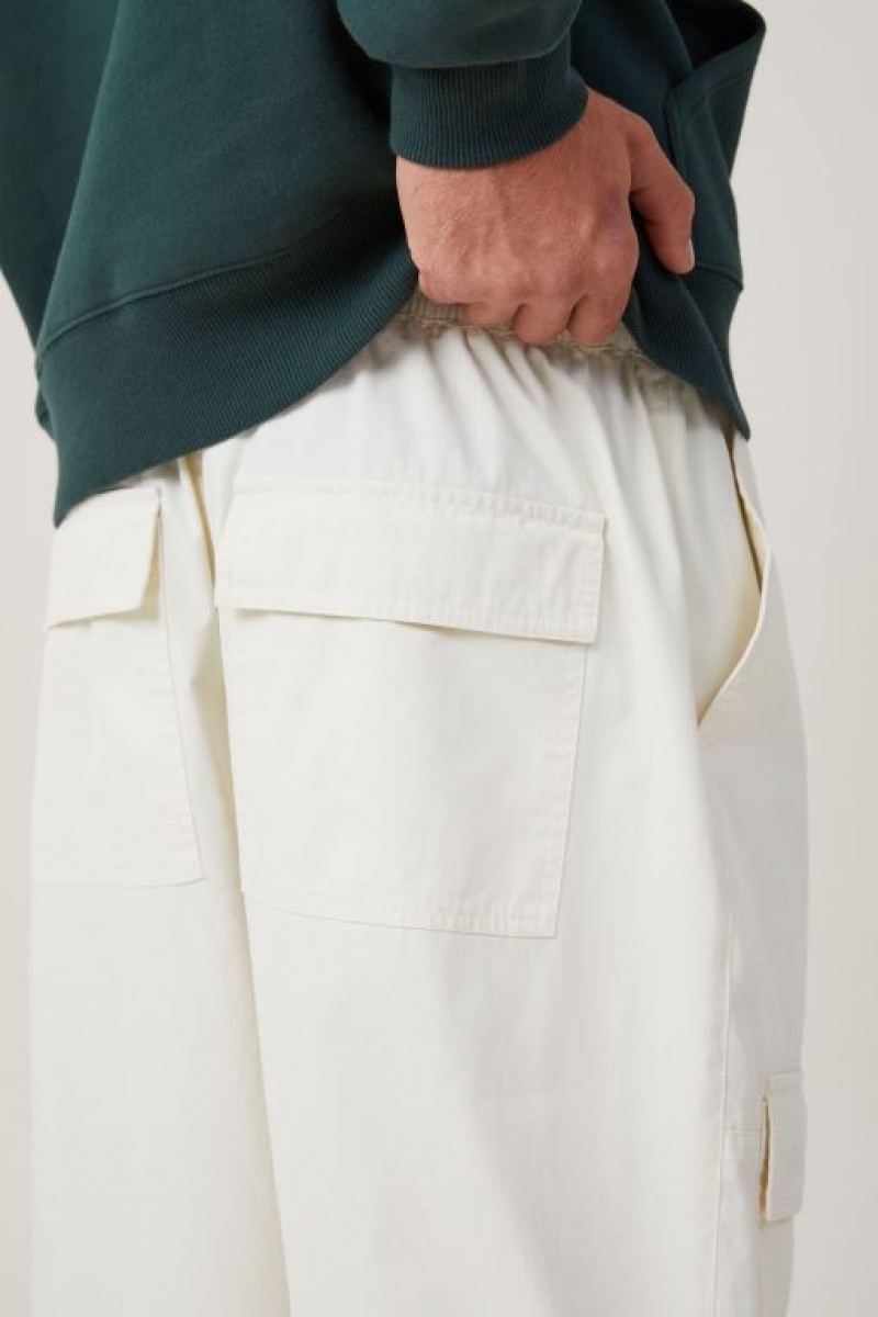 Cotton On Parachute Super Baggy Men's Pants Ecru | DO0Iibq2Cfp
