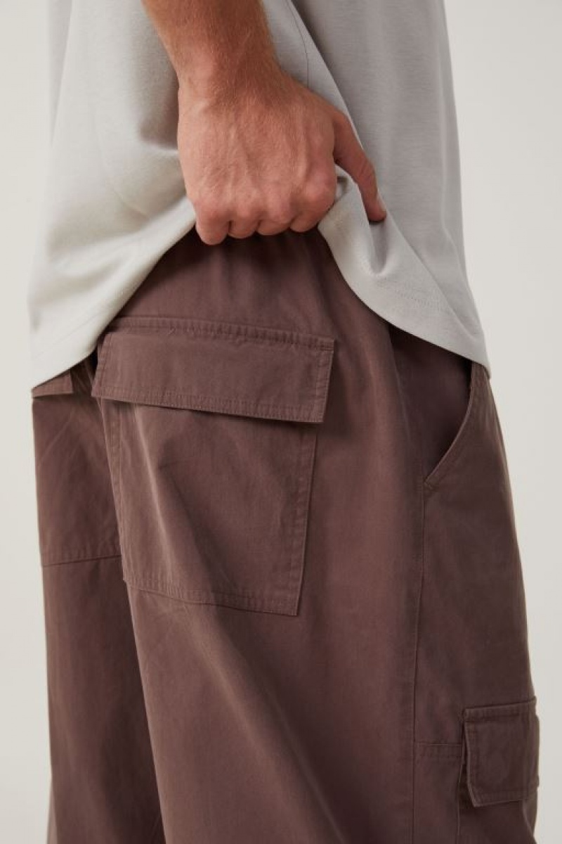 Cotton On Parachute Super Baggy Men's Pants Chocolate | QBEkaOWCyZp