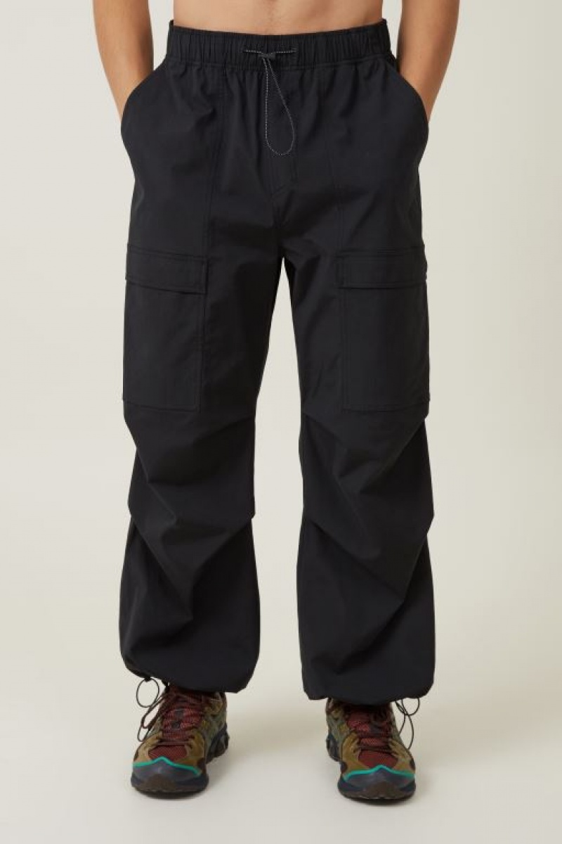 Cotton On Parachute Utility Men's Pants Black | 3piFWgmhFsF