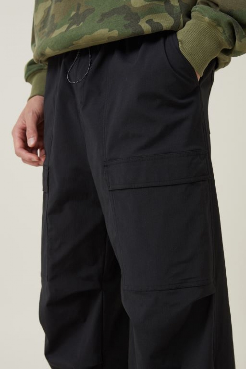 Cotton On Parachute Utility Men's Pants Black | 3piFWgmhFsF