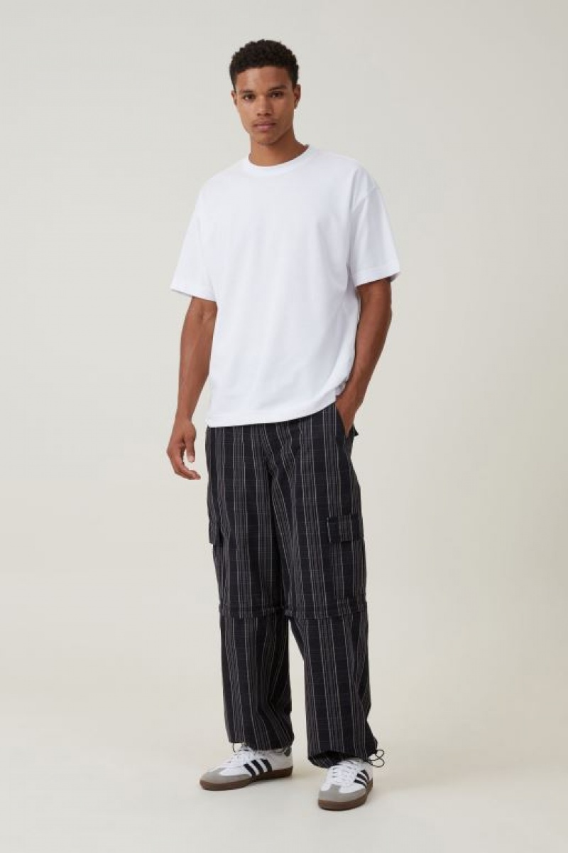 Cotton On Parachute Zip Off Men\'s Pants Black | FuNe7TVpKFe