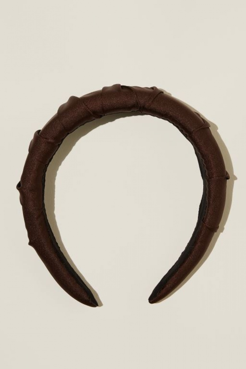 Cotton On Paris Padded Headband Women's Hair Accessories Brown | nHOXHSjglw7