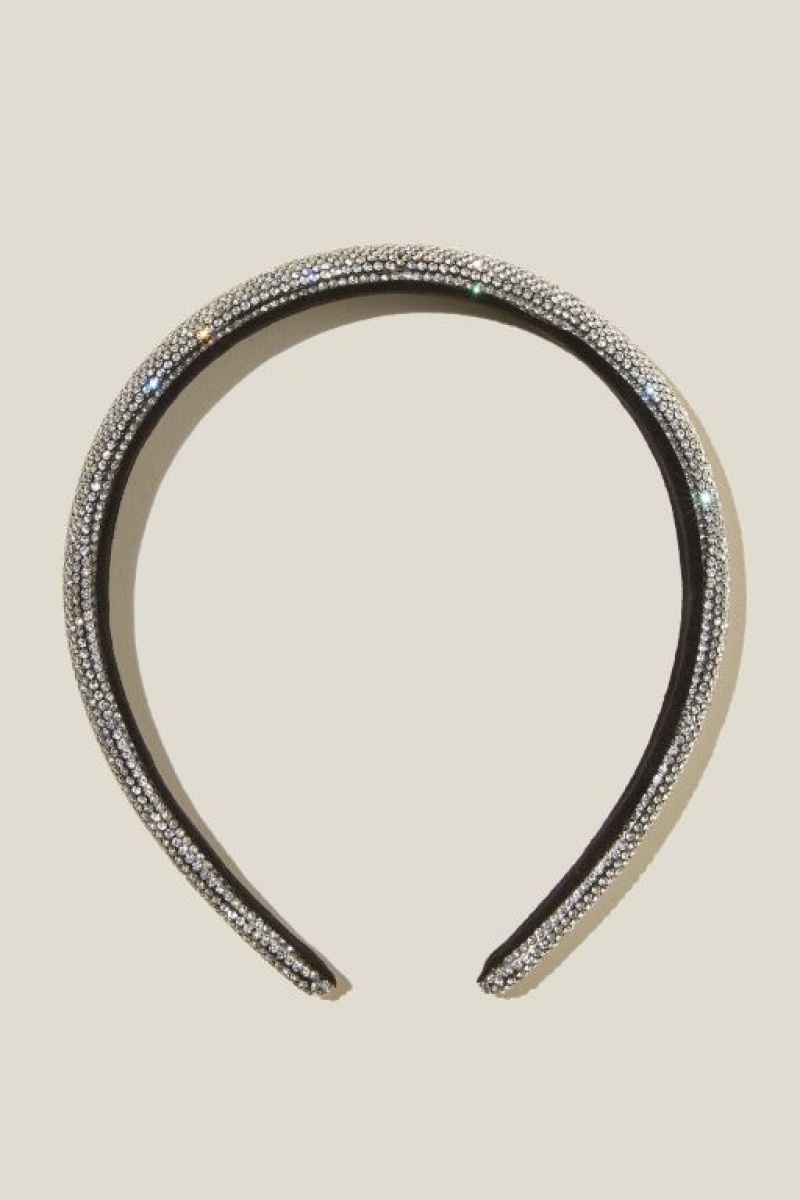 Cotton On Paris Padded Headband Women's Hair Accessories Silver | WXgna3nZ9t1