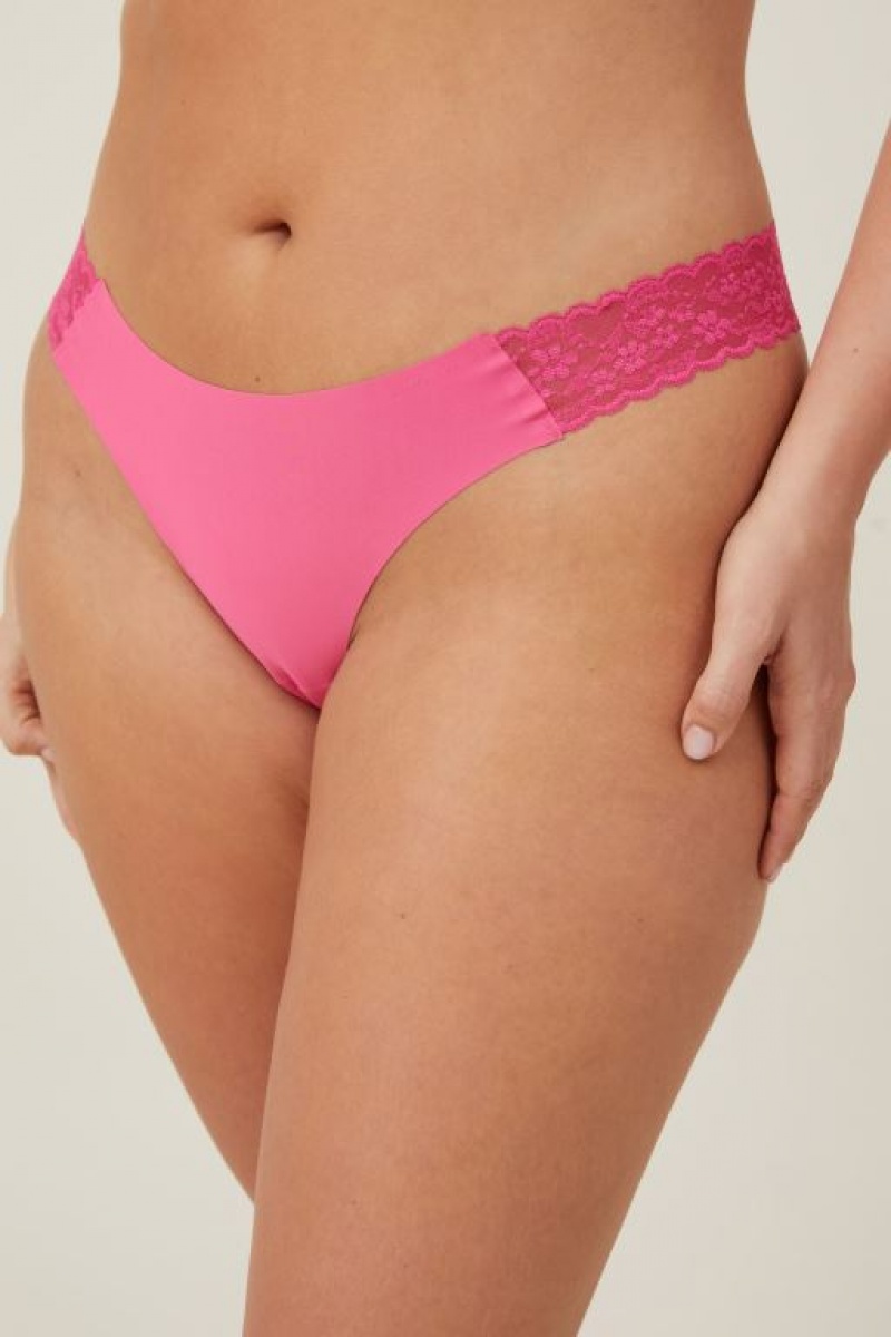Cotton On Party Pants Seamless Brief Women's Thong Rose Red | sYPjM1dtI5I