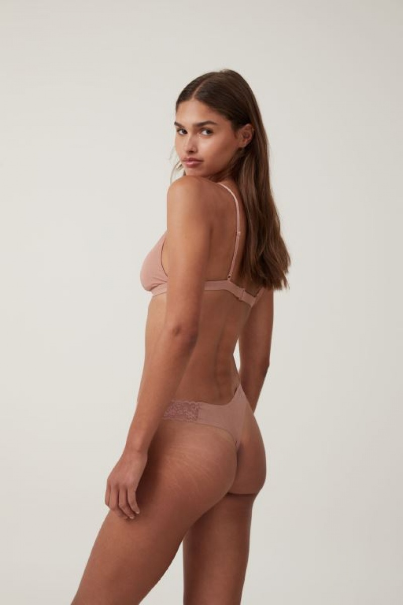Cotton On Party Pants Seamless Brief Women's Thong Nougat | JMsqdeOTgJg