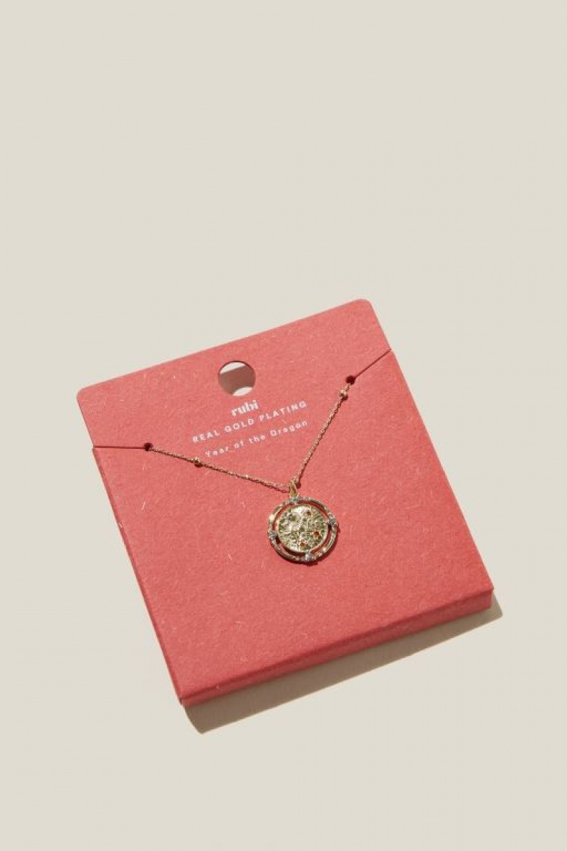 Cotton On Pendant Necklace Women's Jewellery Gold | Fgdno6FZOc1