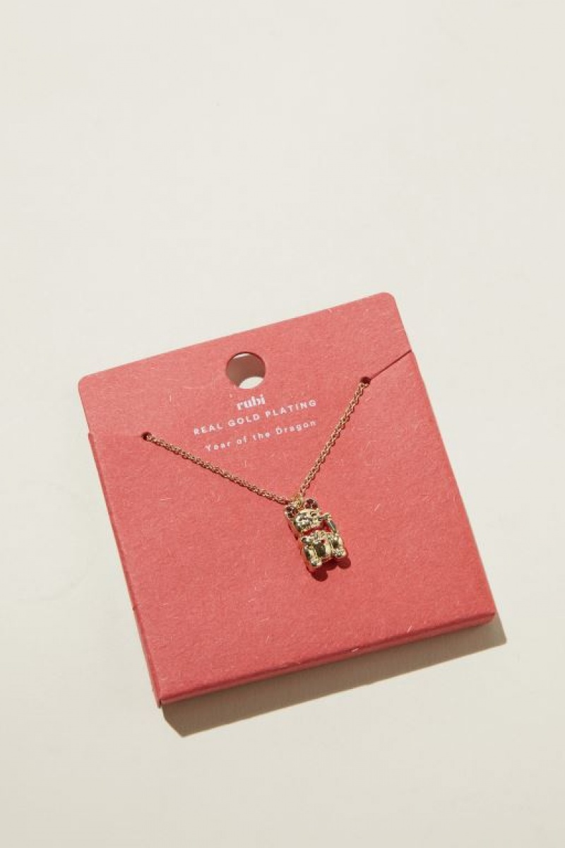 Cotton On Pendant Necklace Women's Jewellery Gold | fsBacSY8KFI
