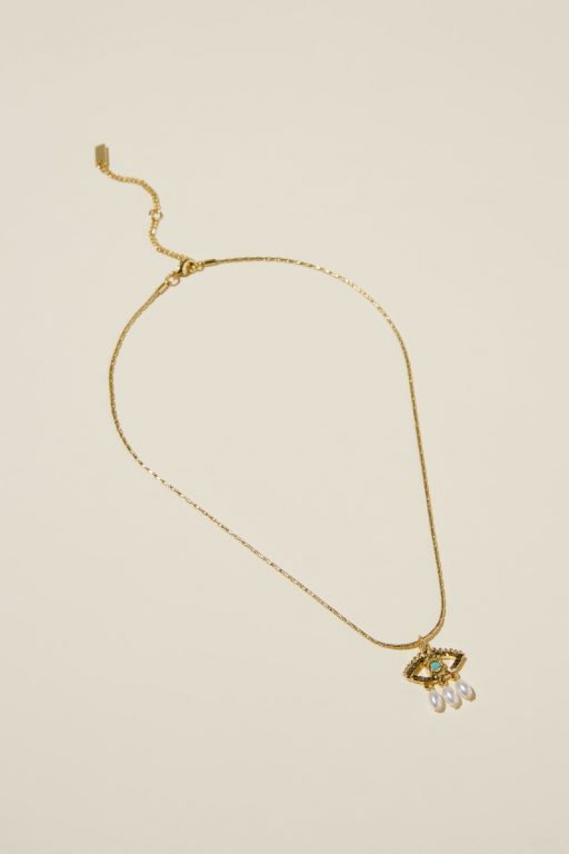 Cotton On Pendant Necklace Women\'s Jewellery Gold | hnb70wc5Ww0