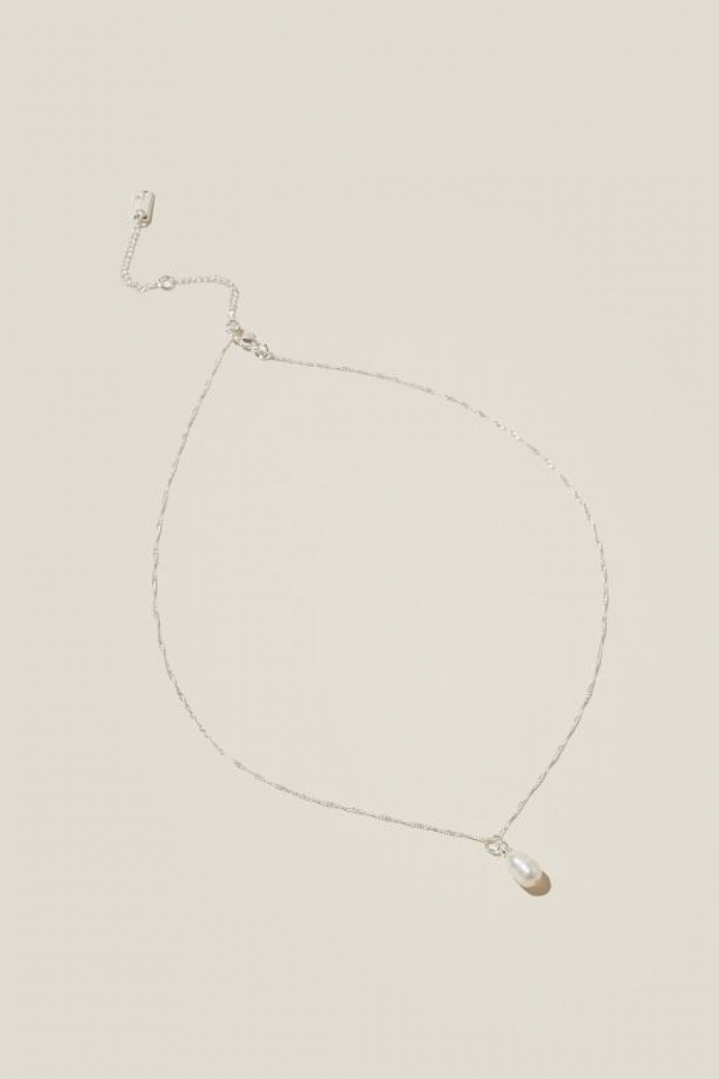 Cotton On Pendant Necklace Women\'s Jewellery Silver | eh7SLNMjlSX