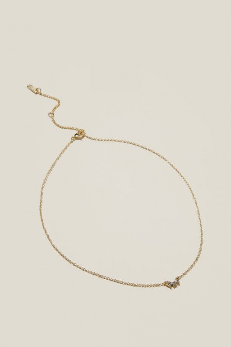 Cotton On Pendant Necklace Women\'s Jewellery Gold | p1HldklUdC7