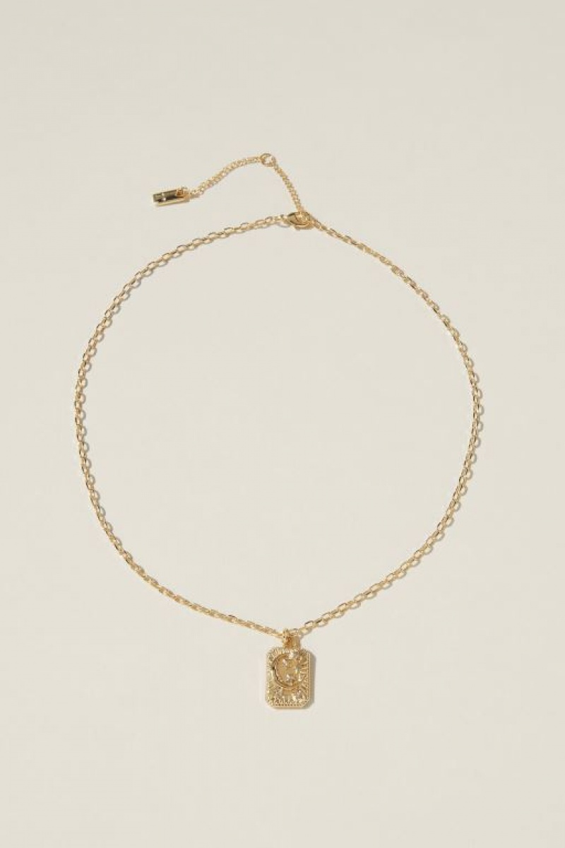 Cotton On Pendant Necklace Women\'s Jewellery Gold | q6Rn7YPHgZw