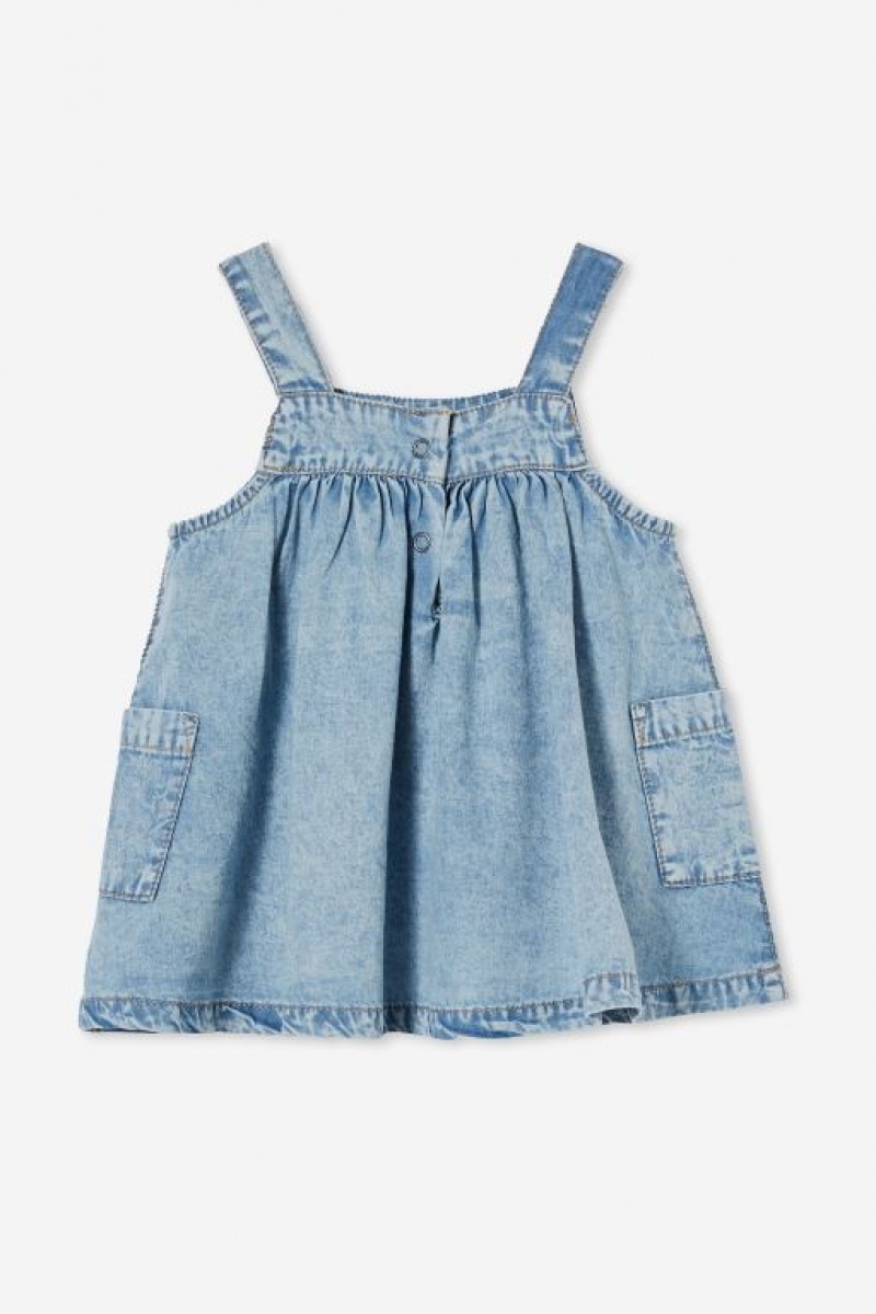 Cotton On Penny Pinafore Baby Dress Light Wash | fjhqTEmaXI8