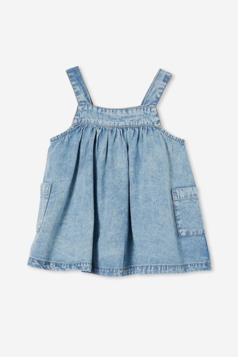 Cotton On Penny Pinafore Baby Dress Light Wash | fjhqTEmaXI8