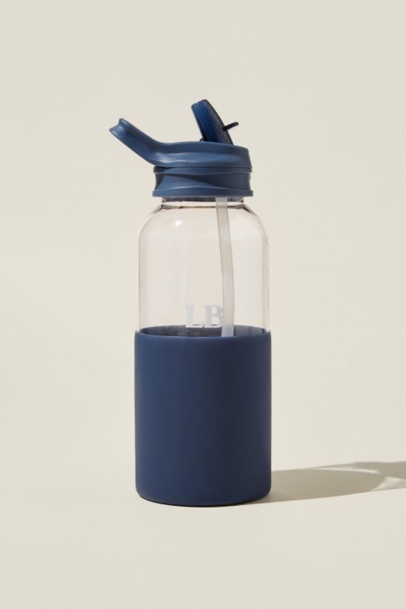 Cotton On Personalised 1 Litre Sip Lid Drink Men\'s Water Bottles Navy | ouVvKk8Djqp