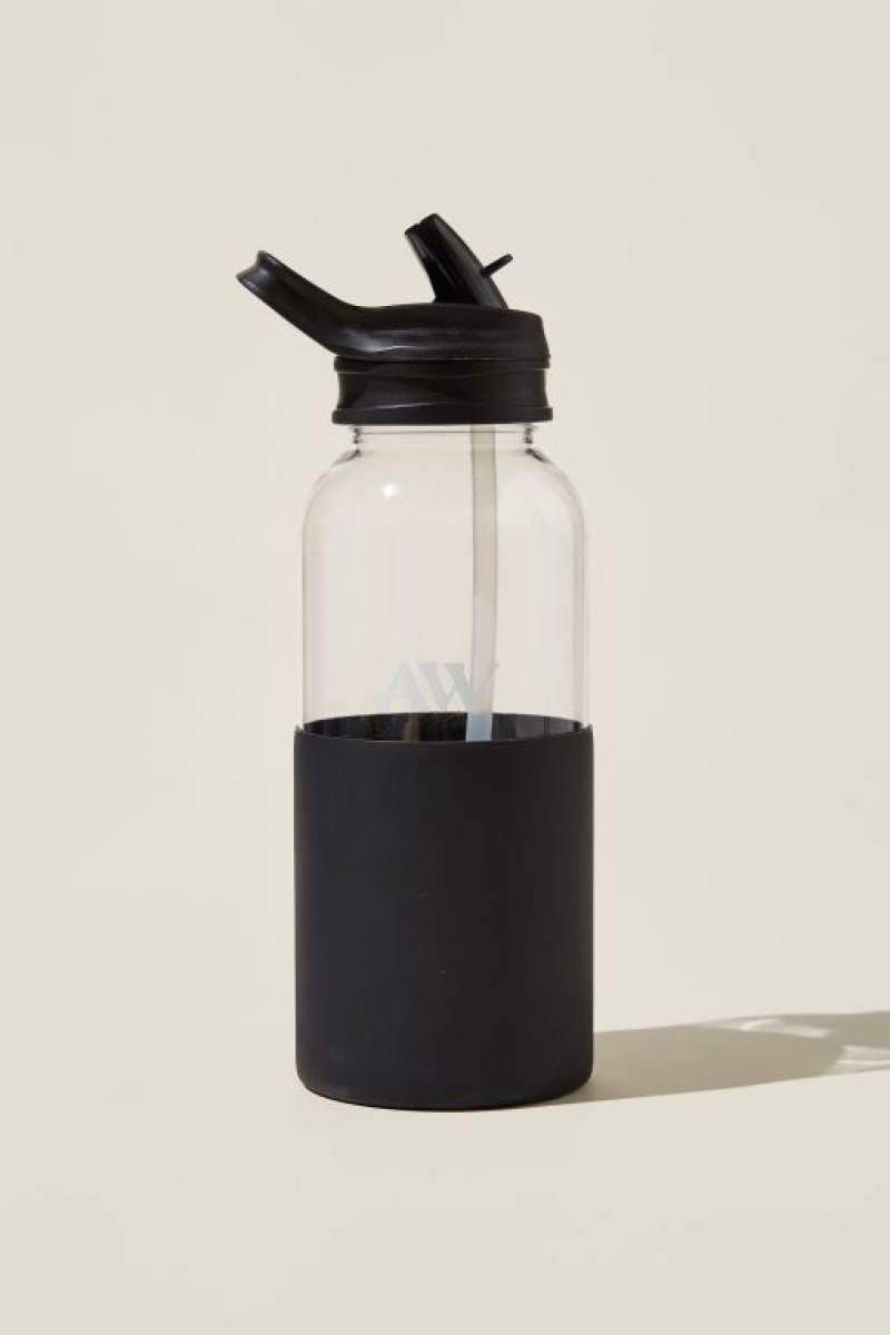 Cotton On Personalised 1 Litre Sip Lid Drink Men\'s Water Bottles Black | d227jpGyn7u