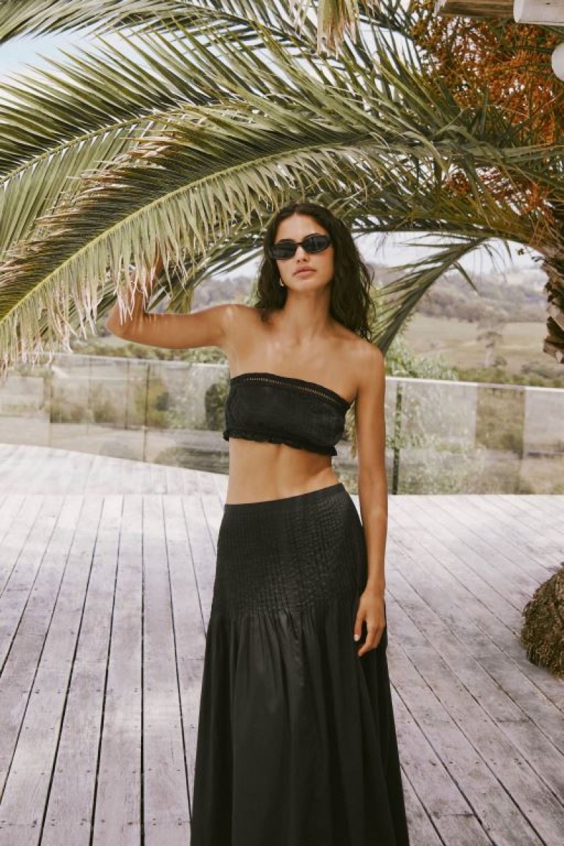 Cotton On Pia Pin Tuck Women's Cami Black | I8eLRk3IApY