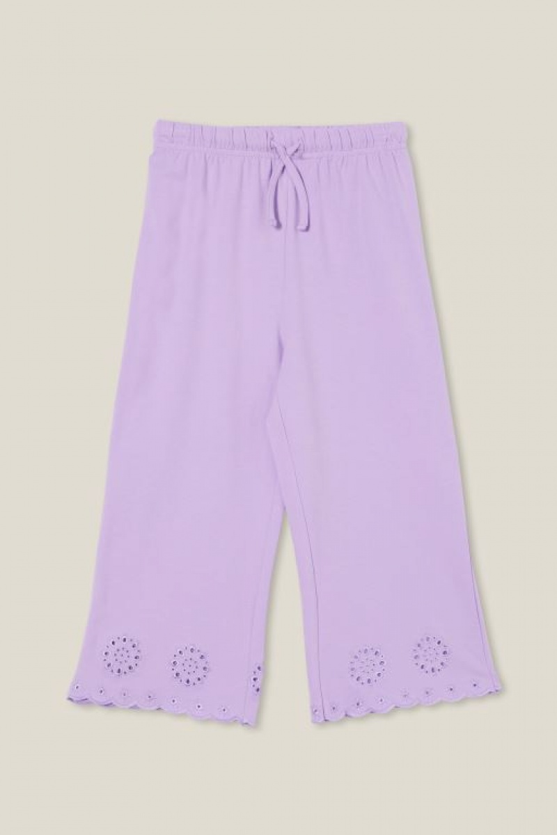 Cotton On Piper Broderie Girls\' Pants Purple | seK0uCJpKfS