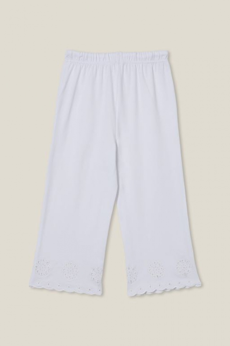 Cotton On Piper Broderie Girls' Pants White | lmwHnQvGhPZ