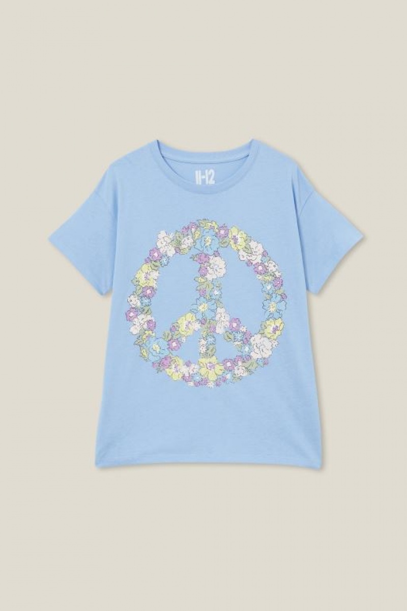 Cotton On Pippy Short Sleeve Girls\' T Shirts Blue | q7K3zUvrG6w