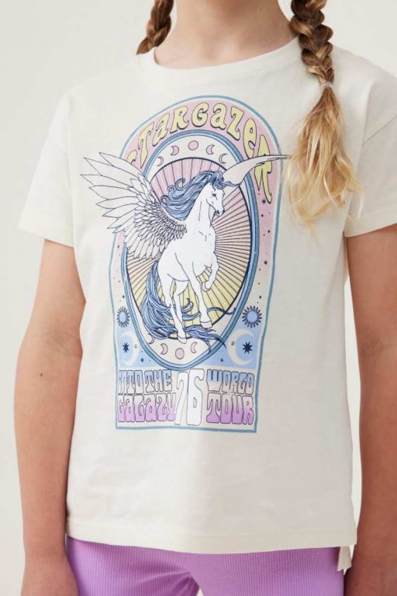 Cotton On Pippy Short Sleeve Girls' T Shirts Light Yellow | 7n1eqa4SrNb