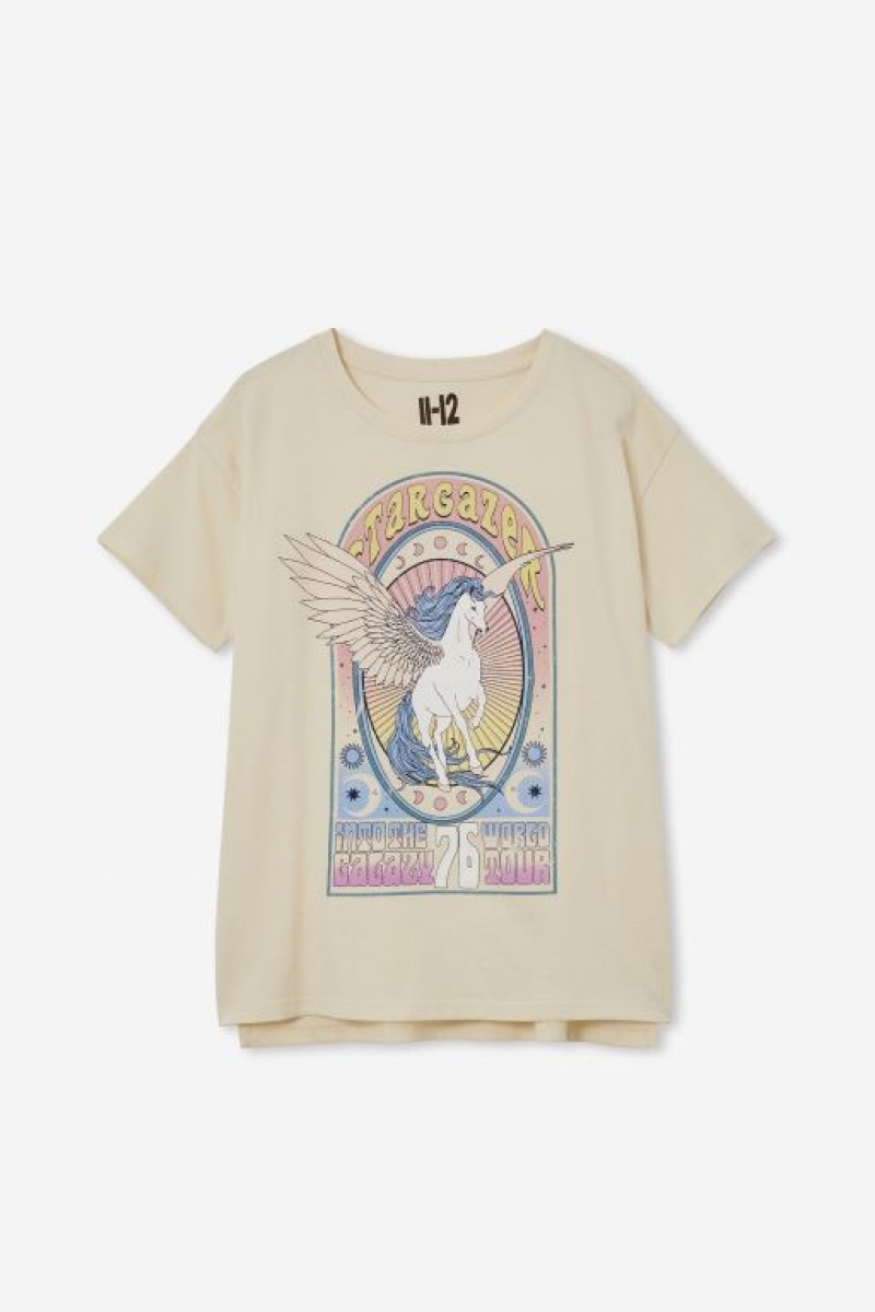 Cotton On Pippy Short Sleeve Girls' T Shirts Light Yellow | 7n1eqa4SrNb
