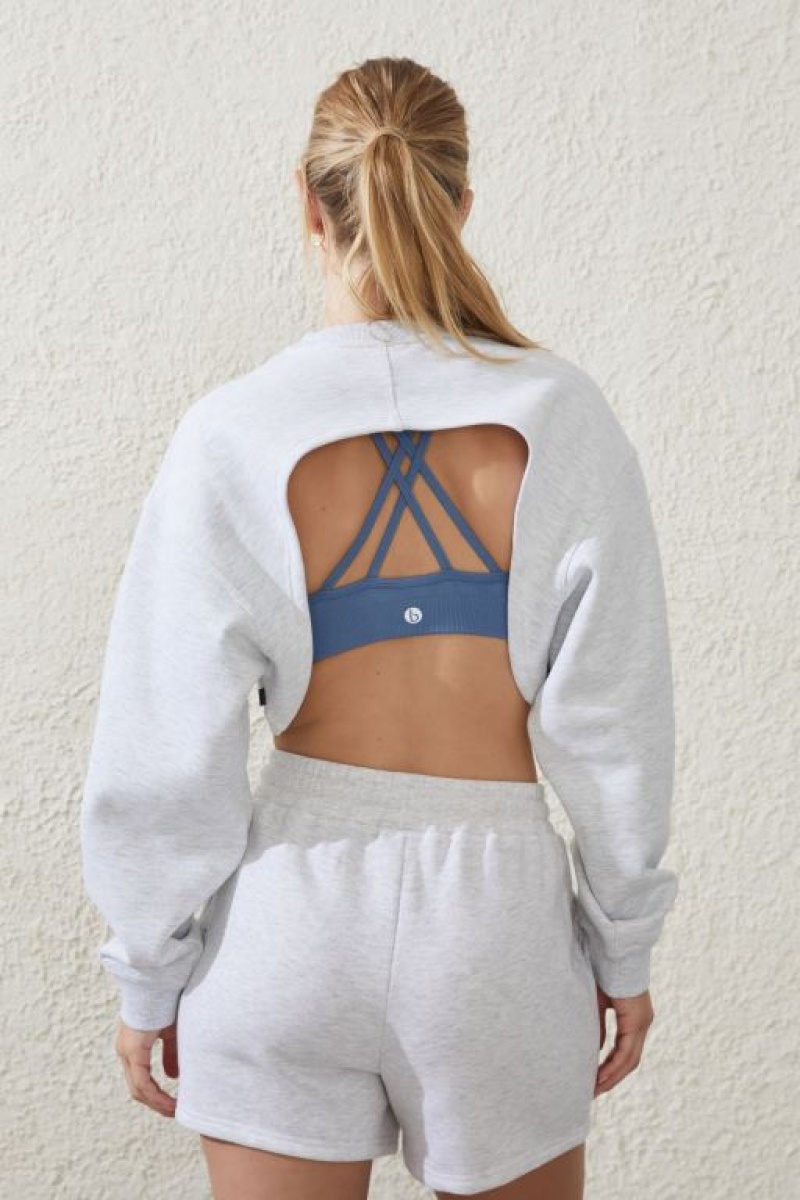 Cotton On Plush Cropped Shrug Women's Jumpers Grey | RG2qgplIhoJ