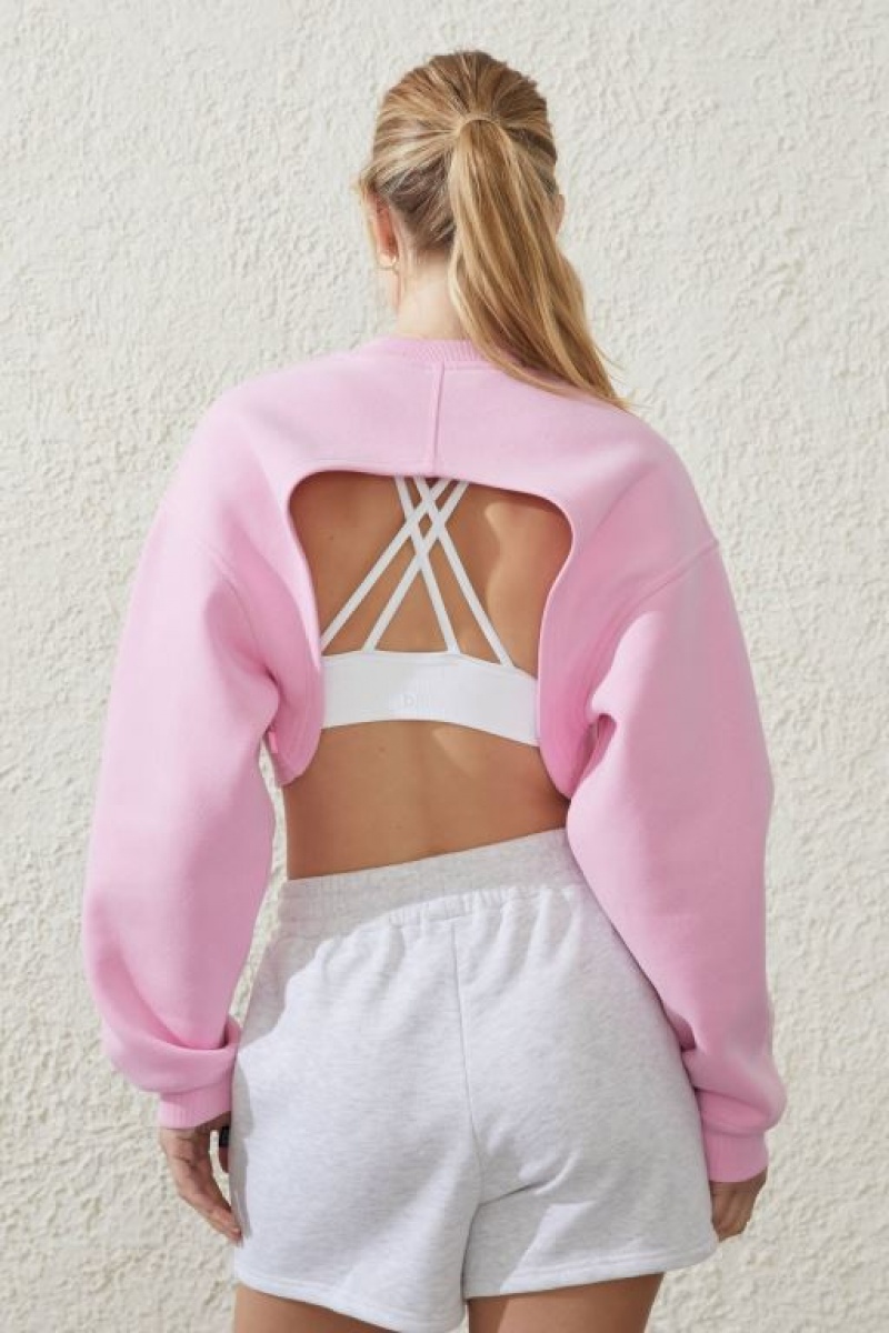 Cotton On Plush Cropped Shrug Women's Jumpers Pink | a5c7py5tpEn
