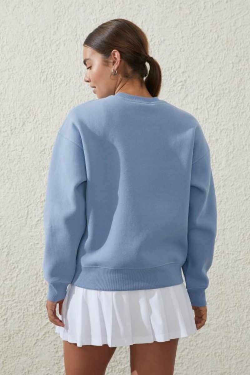 Cotton On Plush Essential Crew Women's Jumpers Blue | m90EIJZmffm
