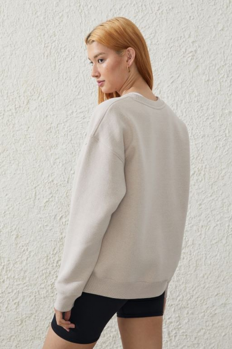 Cotton On Plush Essential Crew Women's Jumpers Sesame | 7SmW38uBnpS