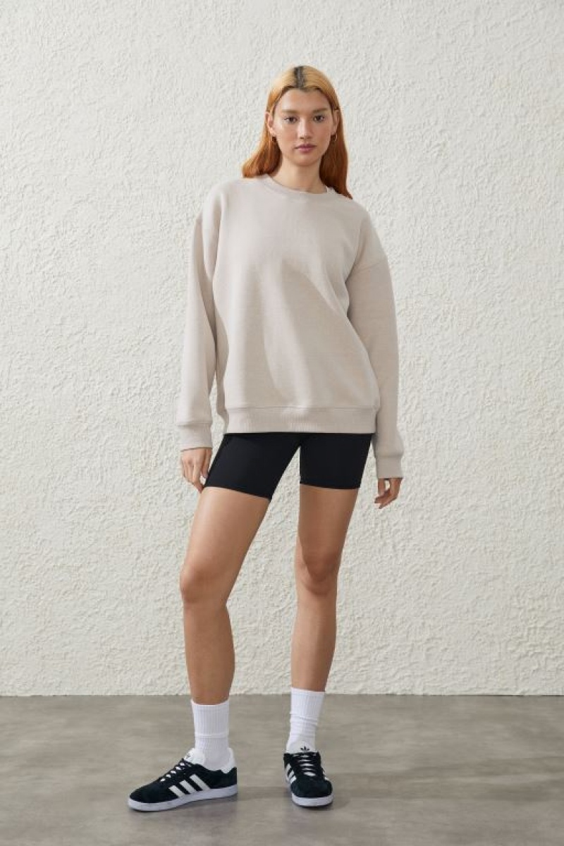 Cotton On Plush Essential Crew Women's Jumpers Sesame | 7SmW38uBnpS