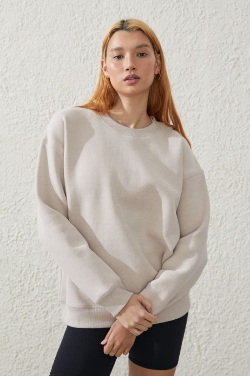 Cotton On Plush Essential Crew Women\'s Jumpers Sesame | 7SmW38uBnpS