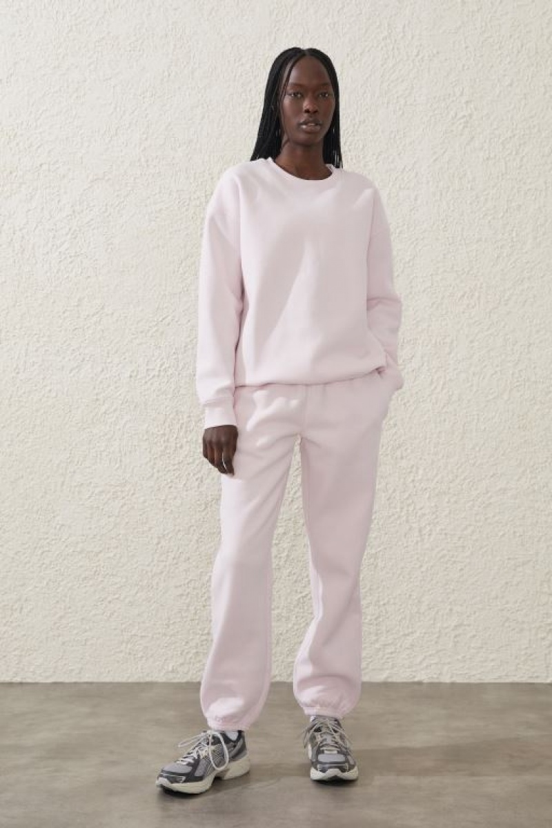 Cotton On Plush Essential Crew Women's Jumpers Pink | 22fu4aZilNp