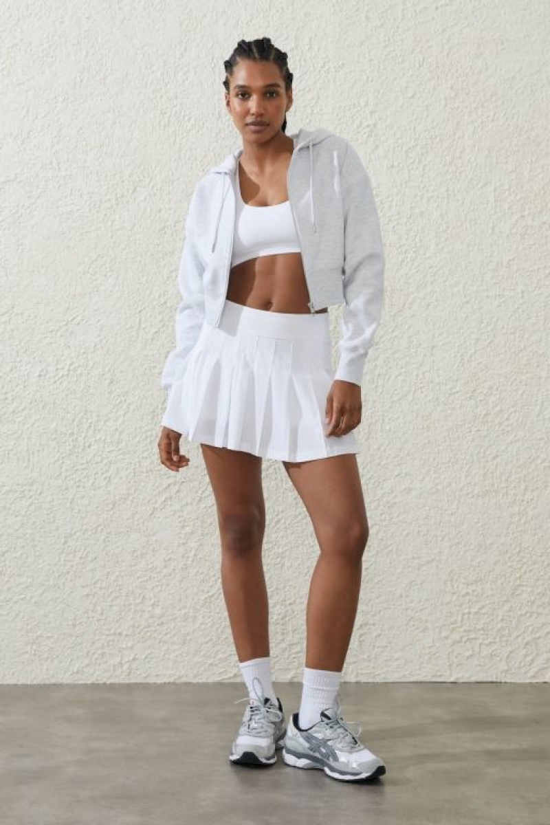 Cotton On Plush Essential Cropped Zip Through Women's Jumpers Grey | aQrrBZv6x1a
