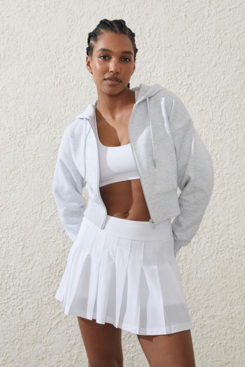 Cotton On Plush Essential Cropped Zip Through Women\'s Jumpers Grey | aQrrBZv6x1a
