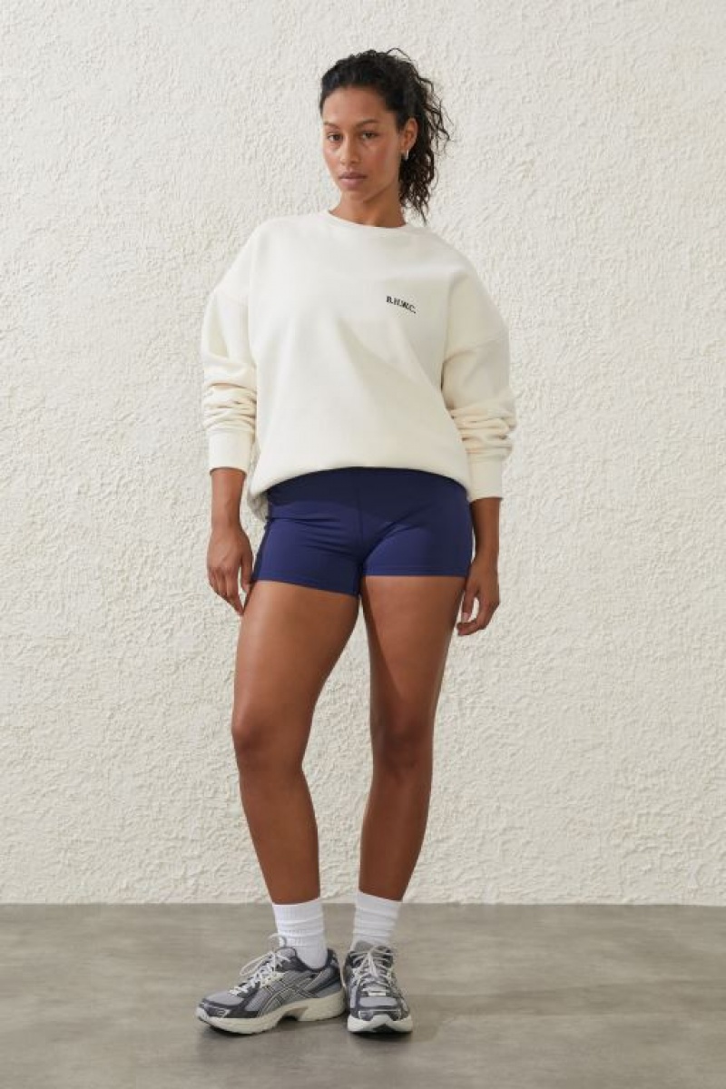 Cotton On Plush Essential Graphic Crew Women's Jumpers Coconut | FBrYUxlhEcC