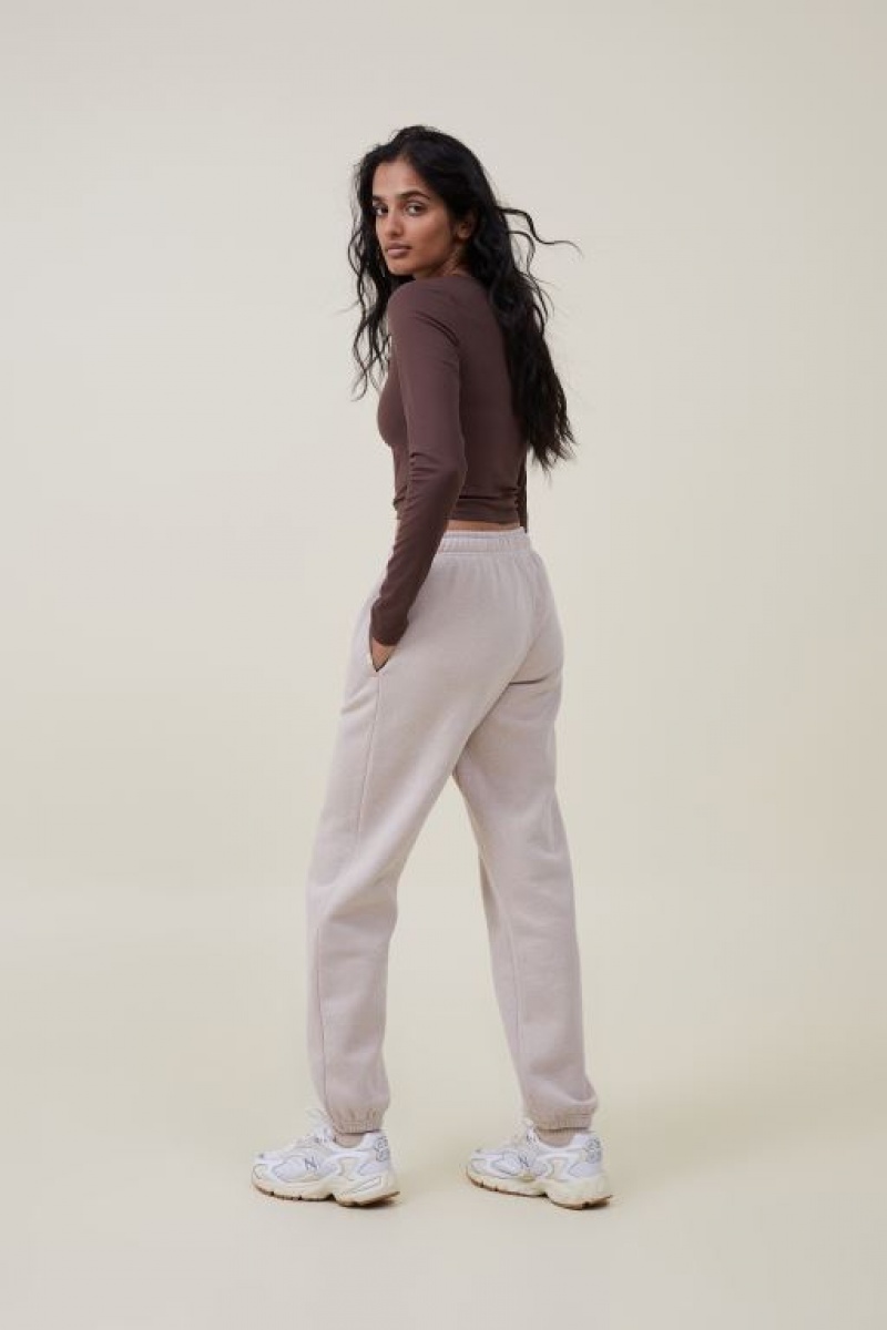Cotton On Plush Essential Gym Track Women's Pants Sesame | 0Fkbd9MsXxe