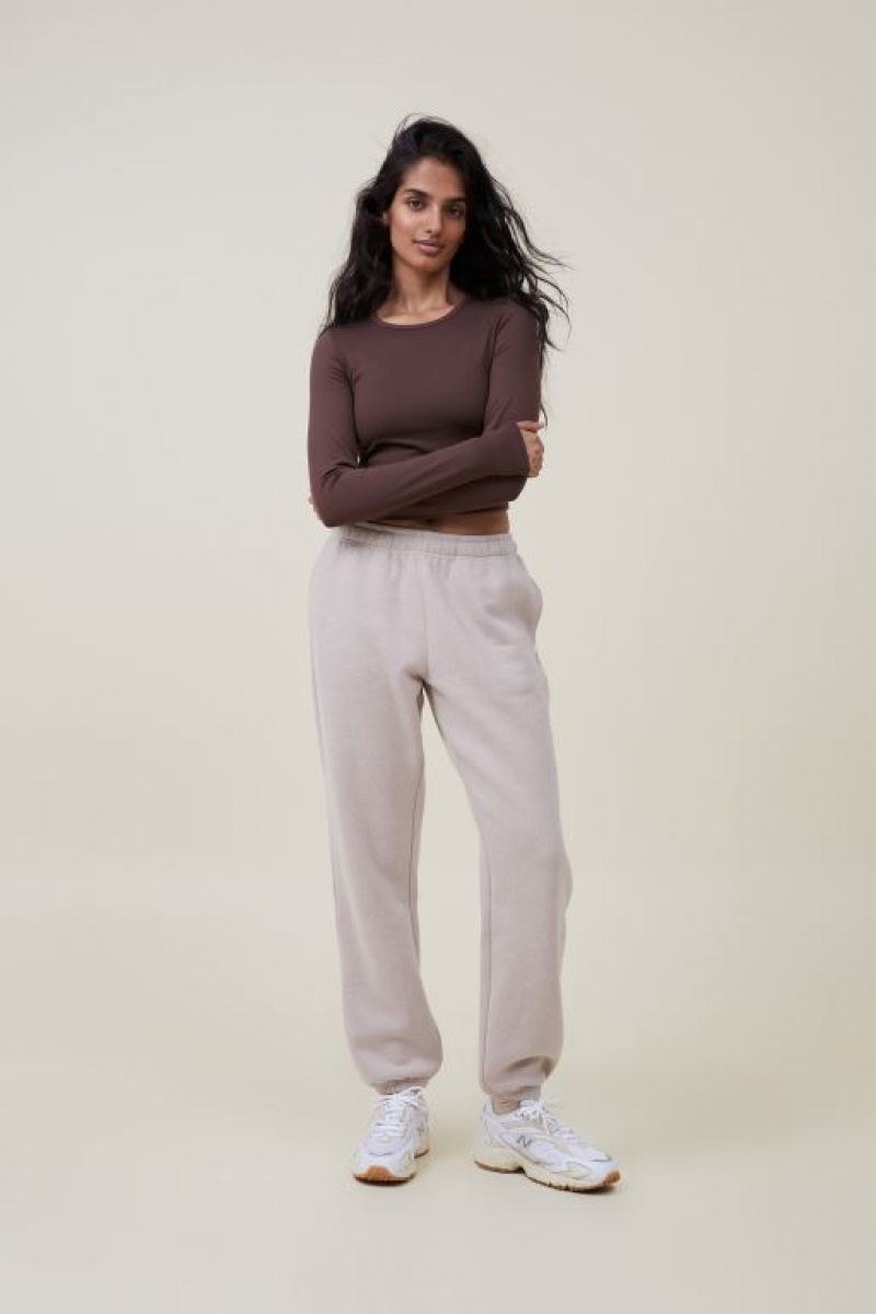 Cotton On Plush Essential Gym Track Women\'s Pants Sesame | 0Fkbd9MsXxe