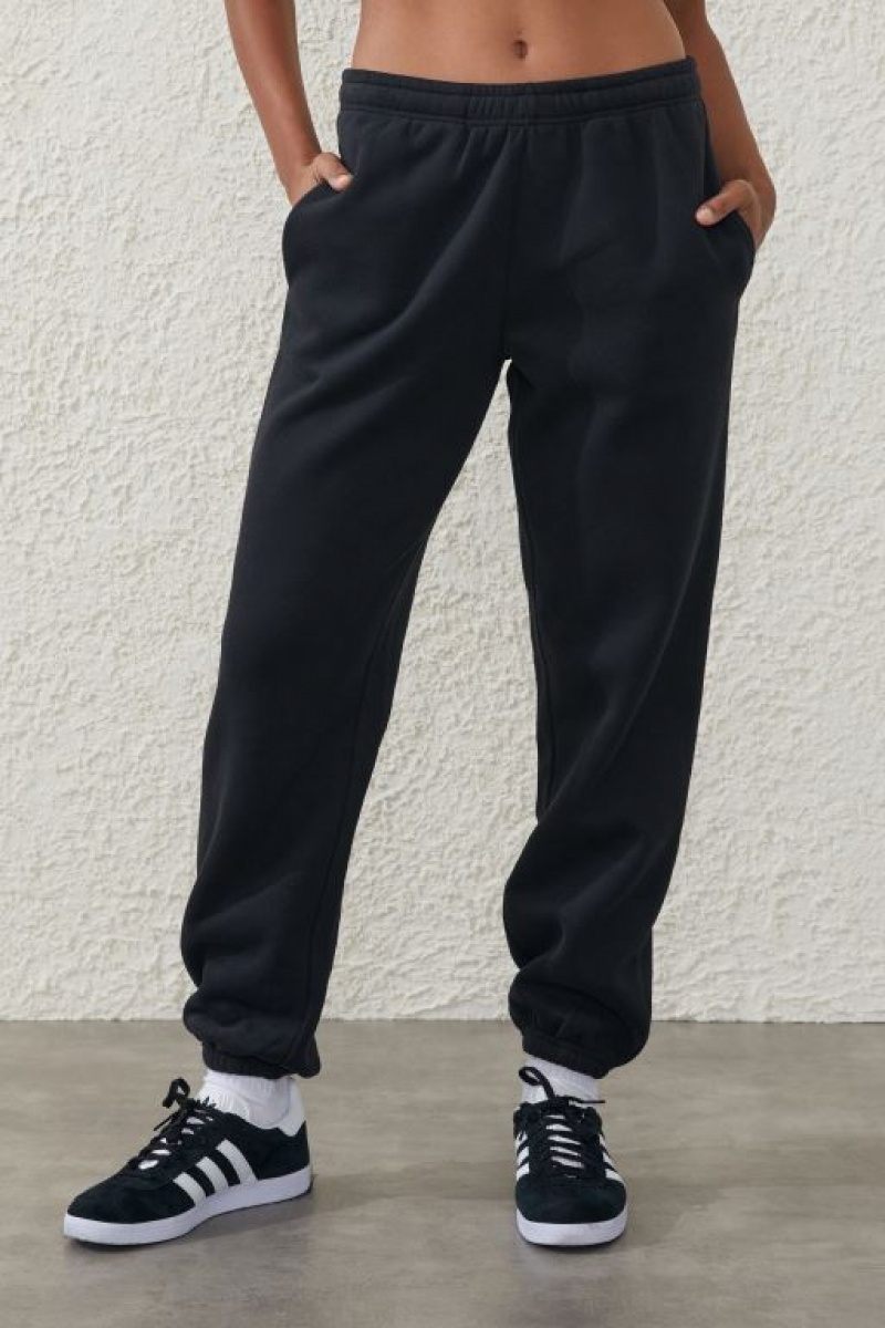 Cotton On Plush Essential Gym Track Women's Pants Black | seC0d0F7K4O