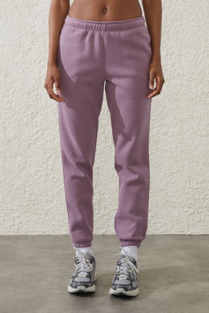 Cotton On Plush Essential Gym Track Women's Track Pants Purple | QR8caxWnH9M