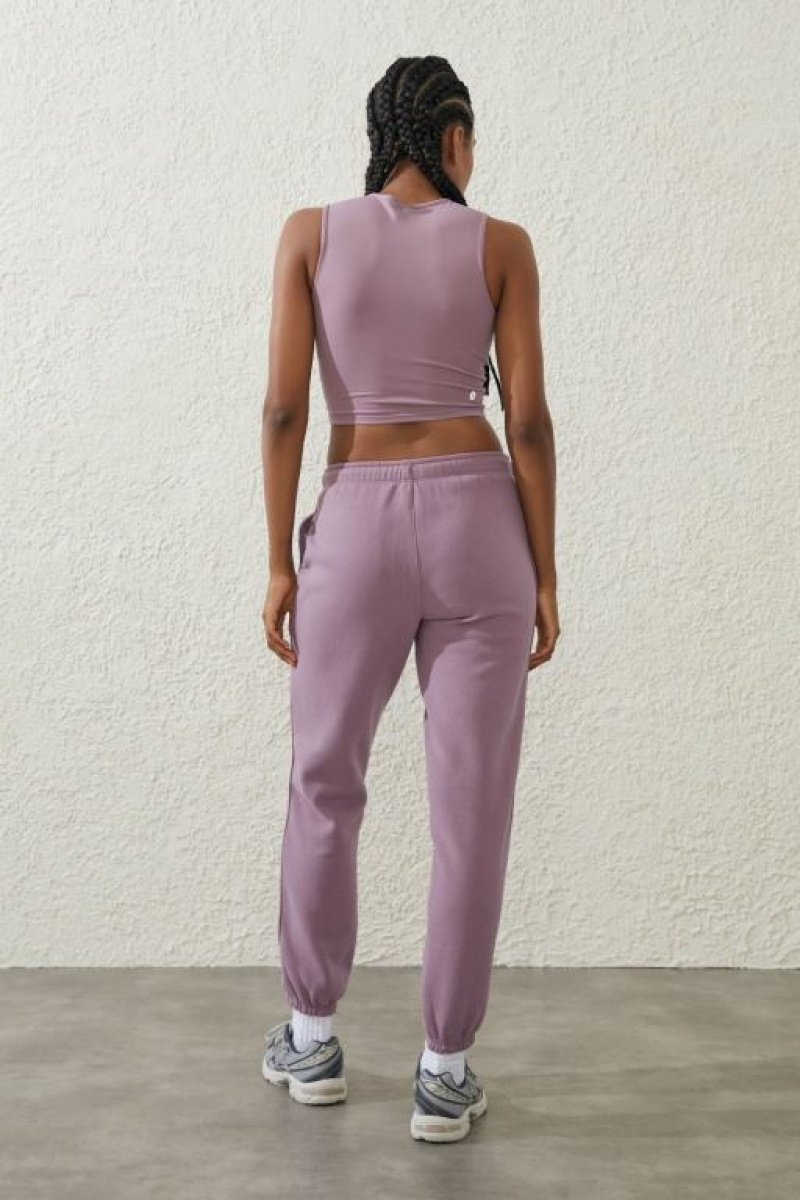 Cotton On Plush Essential Gym Track Women's Track Pants Purple | QR8caxWnH9M