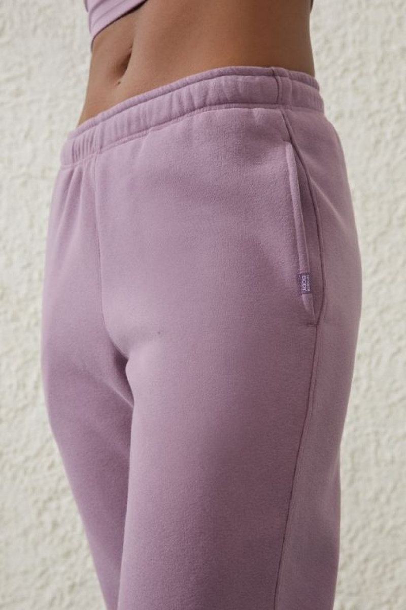 Cotton On Plush Essential Gym Track Women's Track Pants Purple | QR8caxWnH9M
