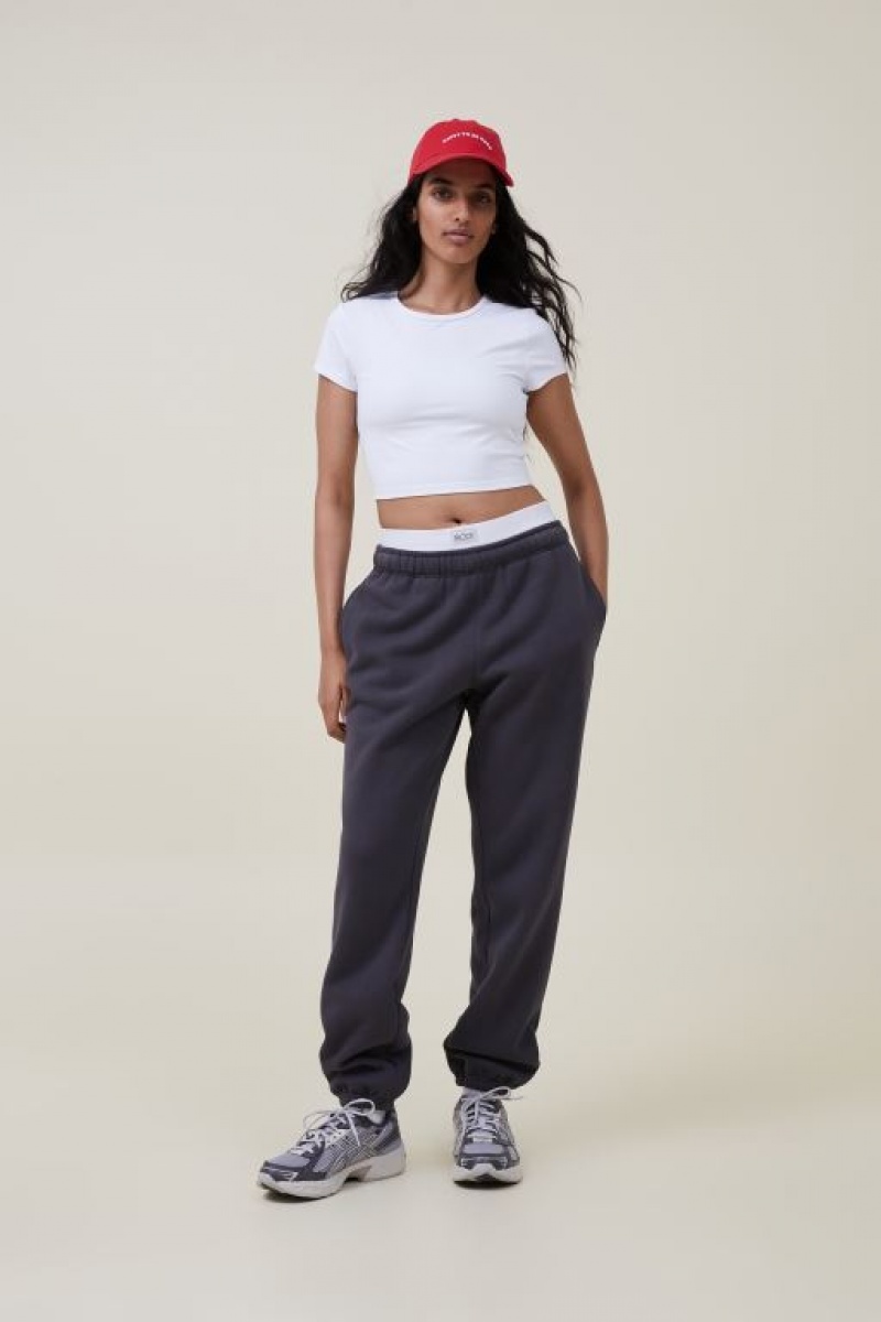 Cotton On Plush Essential Gym Track Women's Track Pants Blue | K83NAVUhuyo