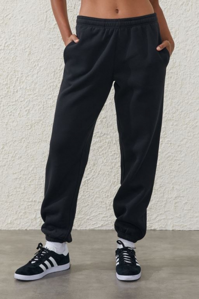 Cotton On Plush Essential Gym Track Women's Track Pants Black | Cig1pLuoEGJ