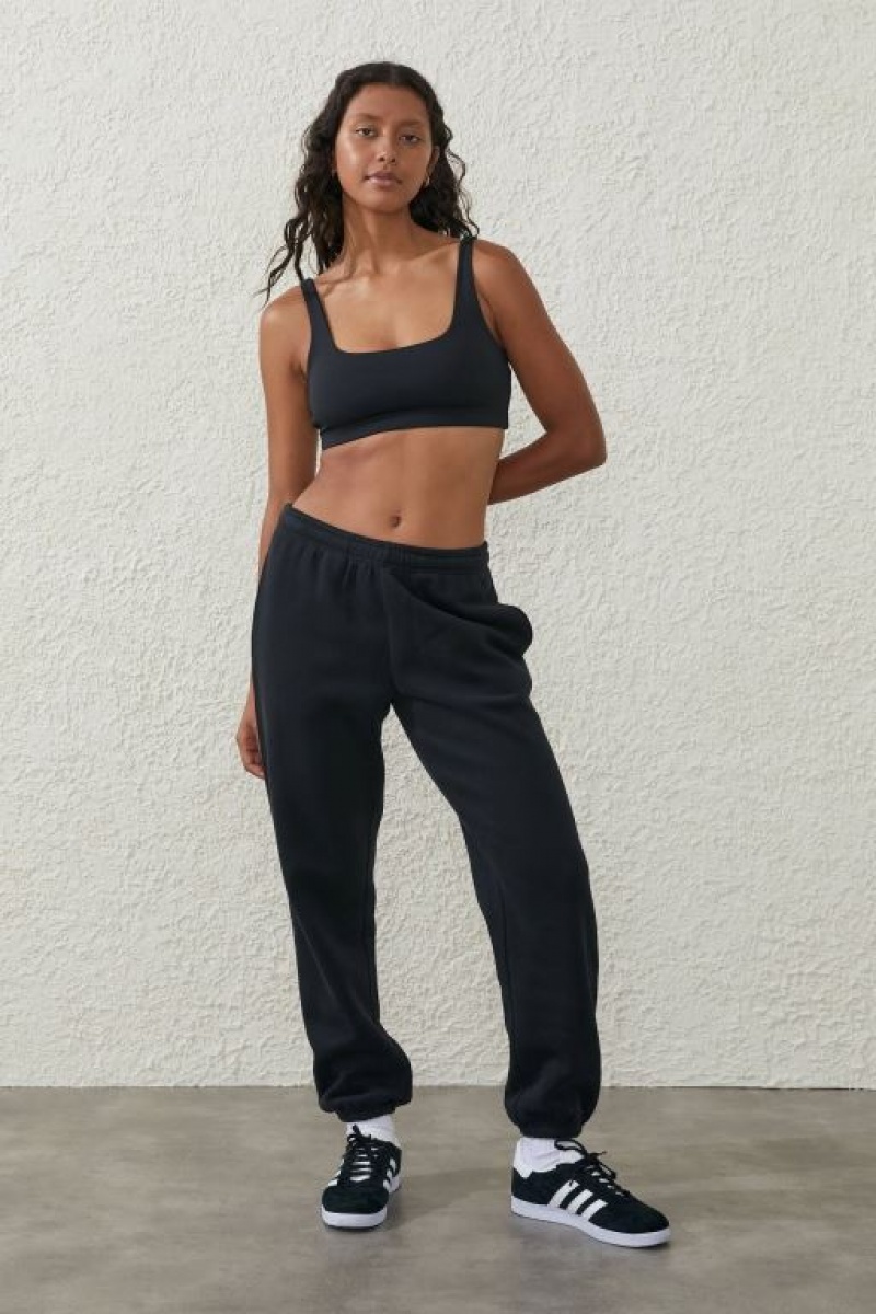 Cotton On Plush Essential Gym Track Women\'s Track Pants Black | Cig1pLuoEGJ