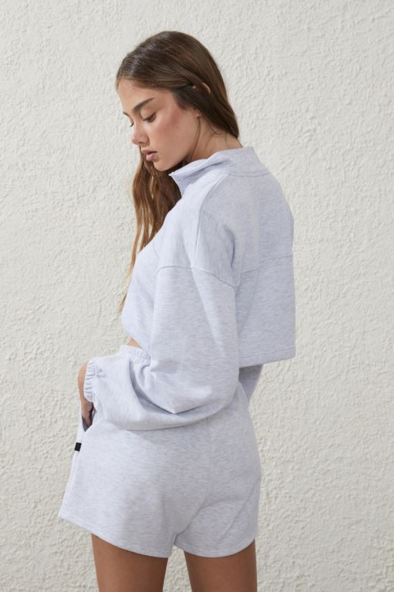 Cotton On Plush Fleece Women's Shorts Grey | Q7PgkroAjMz