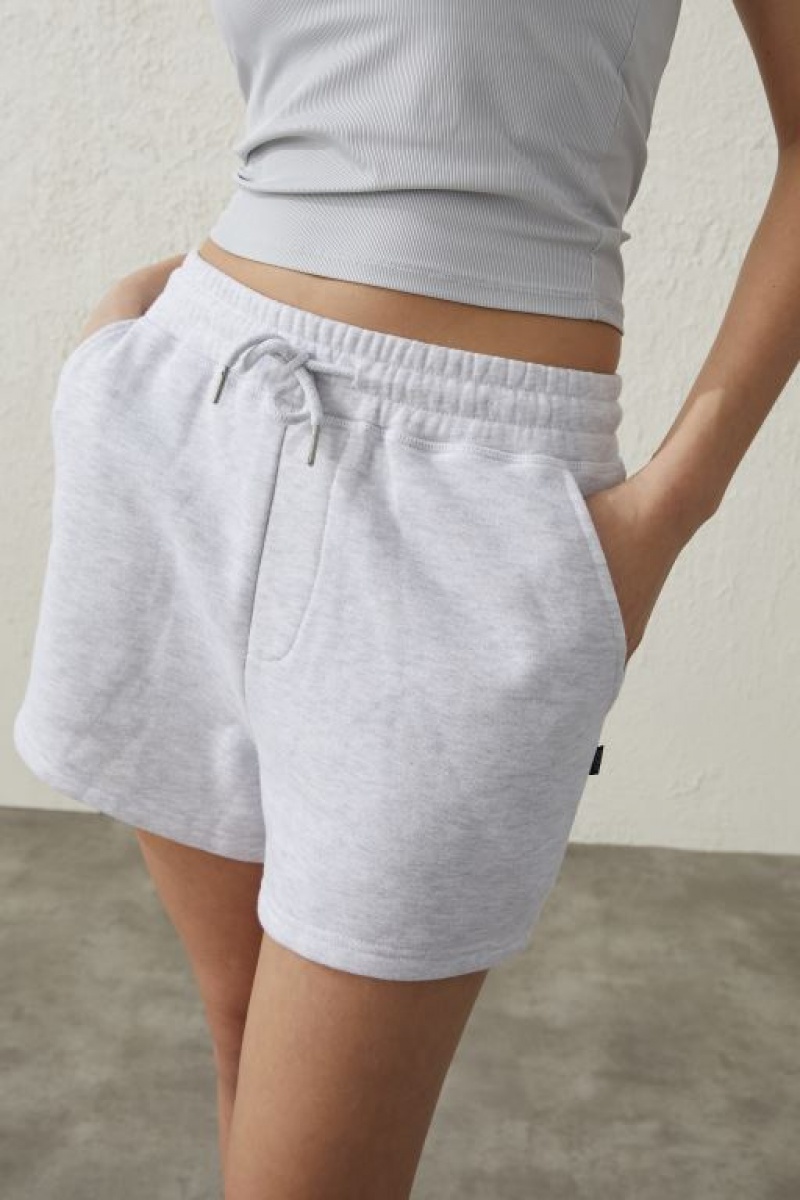 Cotton On Plush Fleece Women's Shorts Grey | A9WdgcVTlsI
