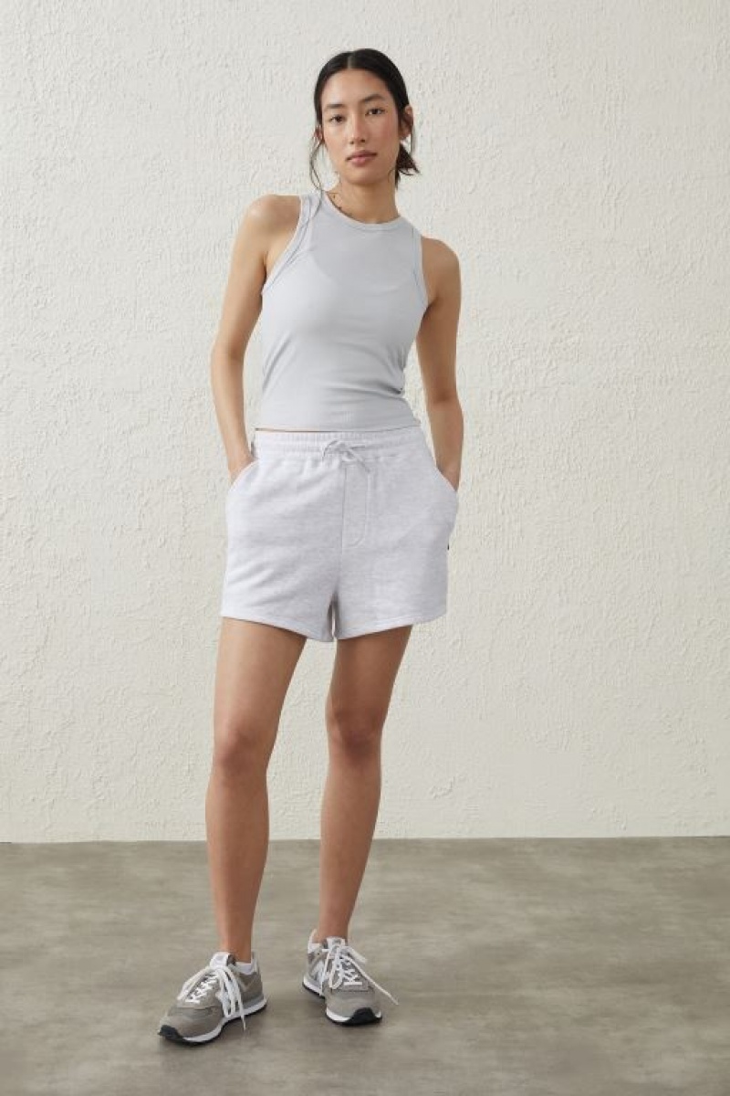 Cotton On Plush Fleece Women's Shorts Grey | A9WdgcVTlsI