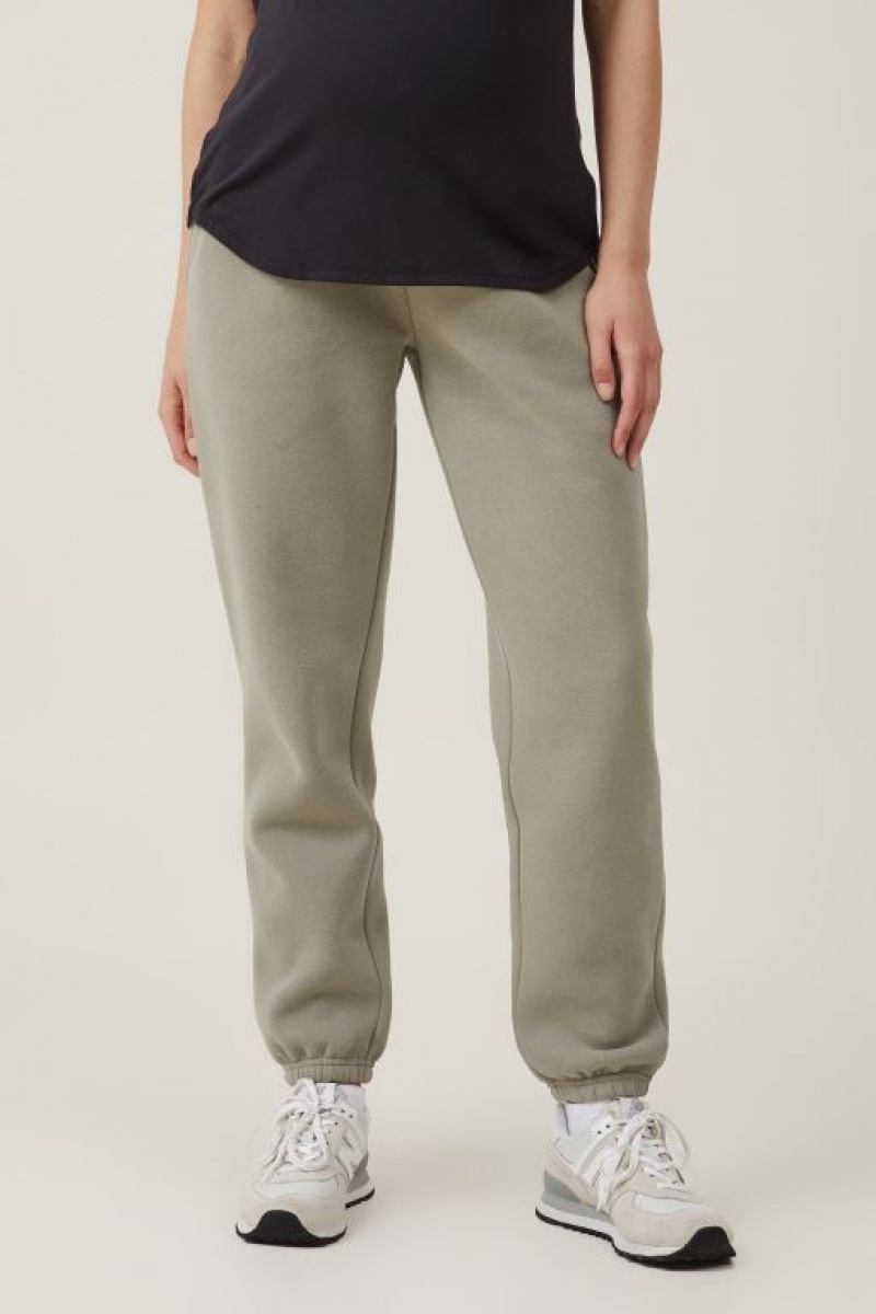 Cotton On Plush Gym Track Pant Women's Maternity Wear Khaki | iKjWARWhCp3